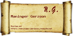 Maninger Gerzson névjegykártya